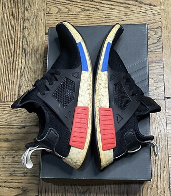 Adidas NMD XR1 PK Primeknit OG Black White Red Blue BY1909 Size 7