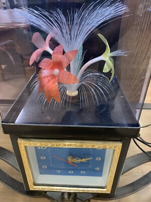 Vtg 80's Zenix Fiber Optic Flower Lamp Quartz Clock | eBay