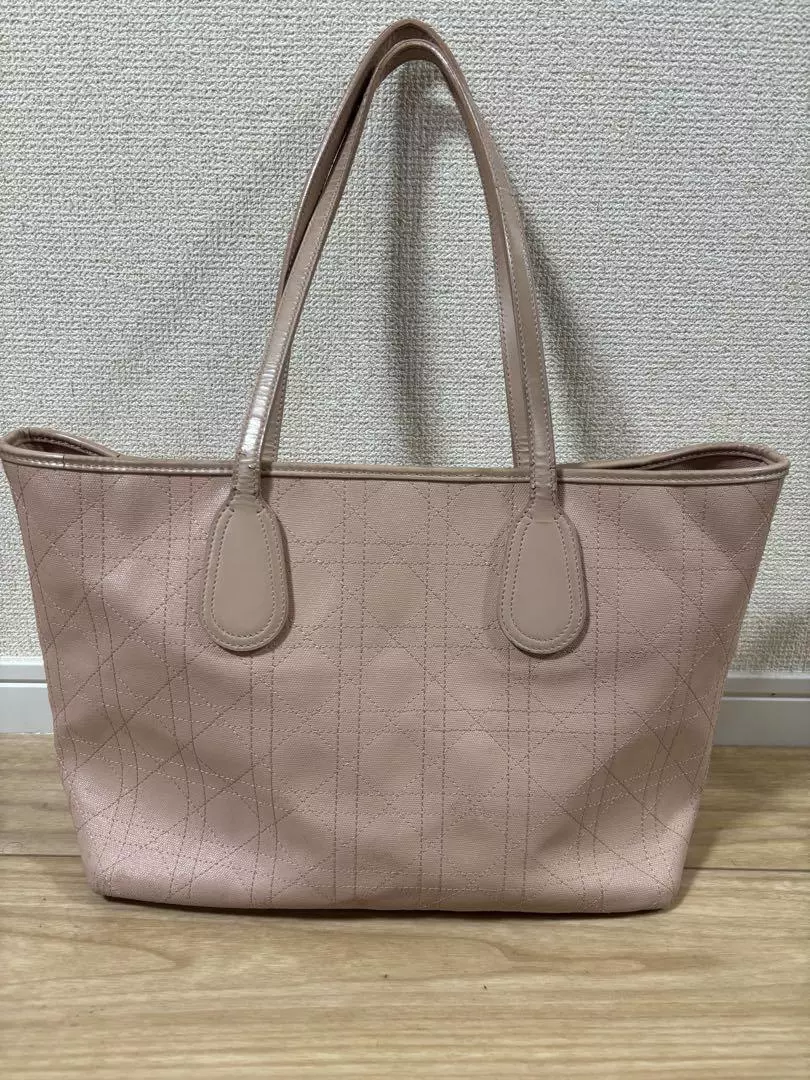 Sac fourre tout CHRISTIAN DIOR Panarea toile enduite rose occasion excellent Japon authentique