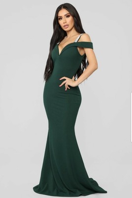 Fashion Nova Dress Rhinestone Long Gown 