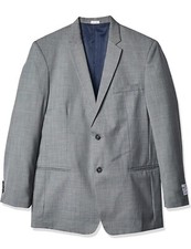 Calvin Klein Boy s Sharkskin Blazer Jacket 8 Regular / Modern Fit / Light Gray