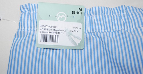 NWT Magellan Girls Provence Blue Elastic Waist Seersucker Shorts sz M L XL - Picture 9 of 16