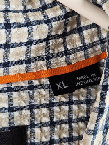 Orvis Seersucker Fishing Shirt Double Pockets Blue Check Polyester Nylon Soft XL - Picture 12 of 22