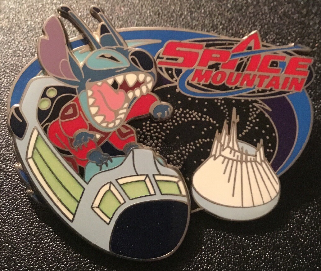 DISNEY DLR MICKEY'S PIN ODYSSEY 2008 STITCH ON SPACE MOUNTAIN
