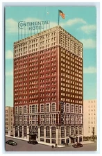 Postcard Continental Hotel Kansas City Missouri c1950s Old Cars Unposted Chrome
