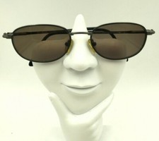 Vintage Henry Grethel Gentlemen Black Gray Metal Oval Sunglasses FRAMES ONLY