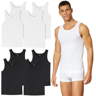 4 x UNCOVER by SCHIESSER Herren Unterhemden Achselshirts schwarz weiß M bis 3XL