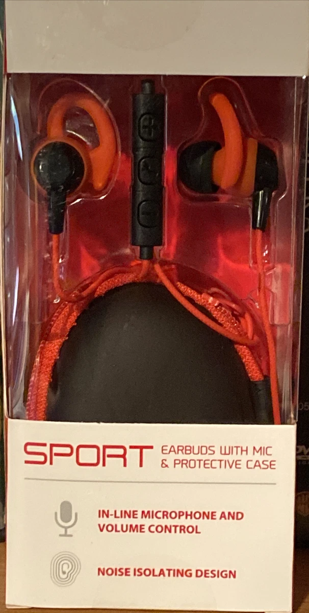 Sport earbuds with mic and protective case clearance