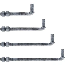 Chain Link Gate J-BOLT HINGE: 5/8" pin Threaded J-Bolt Post Hinges (4 lengths)