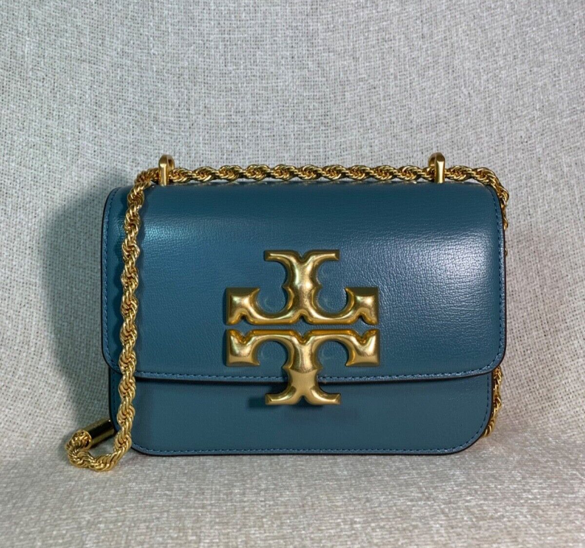 NEW Tory Burch Eleanor Brisk Blue Leather Small Convertible