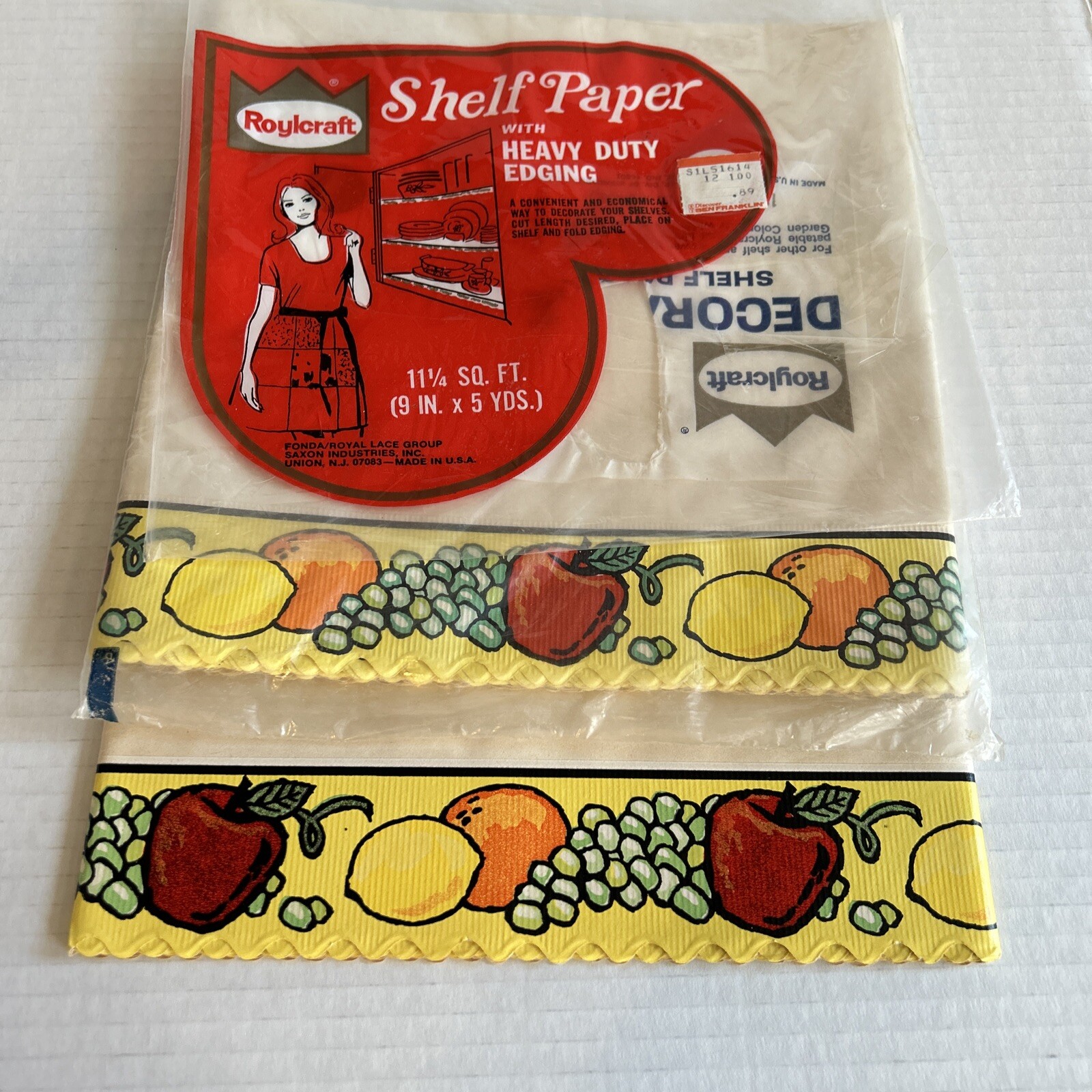 Vintage Kitchen Shelf Paper Edging Roycraft Fruit Apples Lemons Grapes
