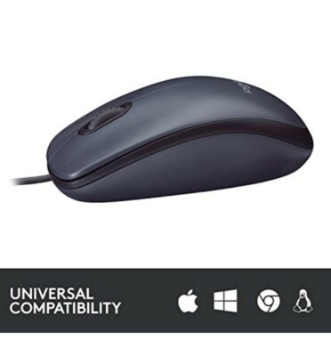 Logitech M100 3-Button USB Scroll Wheel Optical Mouse Free