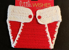 Little WISHES Christmas CROCHET DIAPER COVER - One Size Fits Most