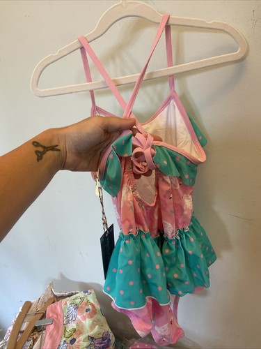Matilda Jane Enchanted Garden Island Party One-Piece Girls Swimsuit Size 14 - Picture 3 of 4