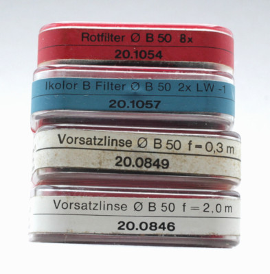 Zeiss Ikon  zwei Filter und zwei Vorsatzlinsen B50 (Nahlinse f 2.0m und 0,3m)