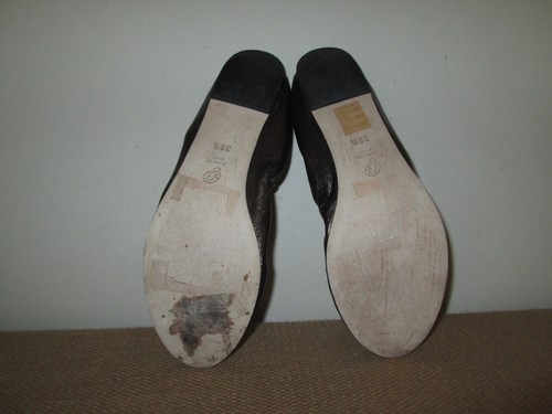 M GEMI Pewter Metallic Leather Slip-On Scrunch Ballet Flats Shoes ~ 38.5 *ITALY - Picture 8 of 9