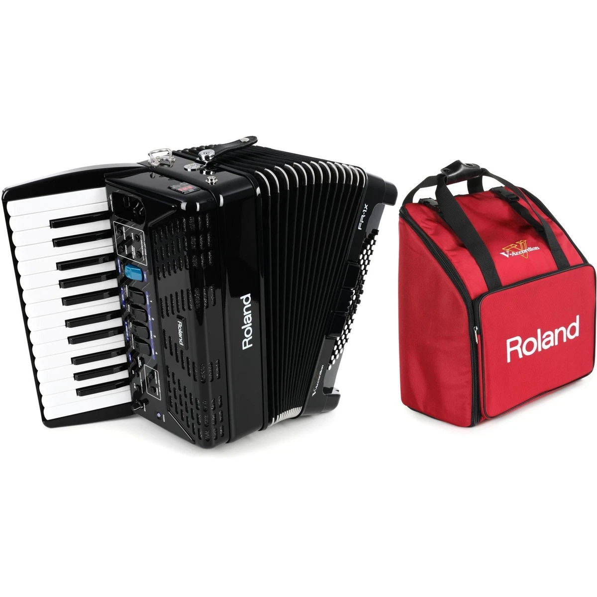 Roland FR 1x Piano type V Accordion with Gig Bag Black eBay