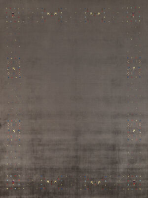 Artisan-crafted Grey Gabbeh Rug Wool Handmade Bedroom Carpet 8x10 ft.