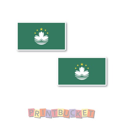 Macau flag 120mm sticker Twin pack quality water & fade proof vinyl ...