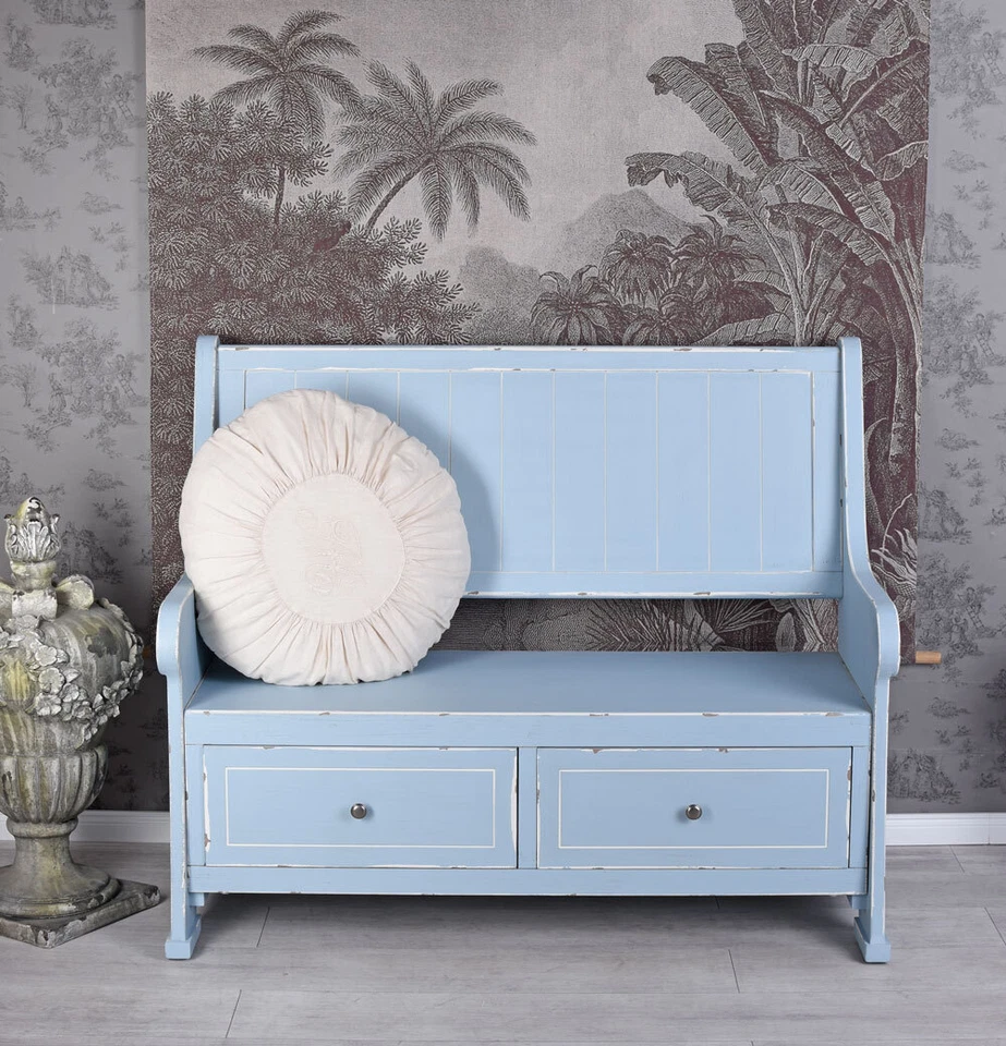 Holzbank Landhausstil Sitzbank Schubladen Küchenbank Truhenbank XXl Friesenbank - Bild 2 von 4