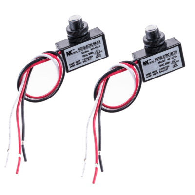 #ad 2 X Photoelectric Photocell Dusk to Dawn Button Flush Mount Photo Control Switch $14.51