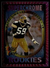 1993 Wild Card Superchrome Rookies Wayne Simmons Rookie Green Bay Packers #32. rookie card picture