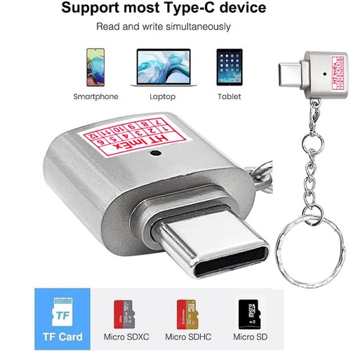 USB Typ C Micro SD Karte Lesegerät Kartenleser SDXC Adapter in Silber GUT DE - Bild 10 von 13