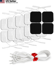 TENS Unit Electrode Pads 20PCS with Free 1/4 Wire Cable - Universal White02