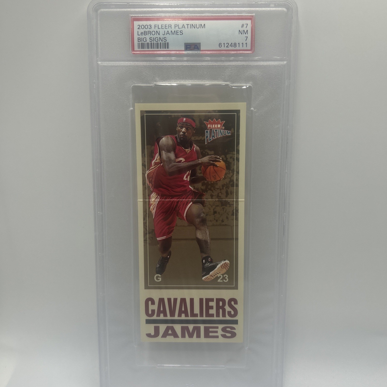 LeBron James 2003 Fleer Platinum Big Signs Rookie #7 PSA 7