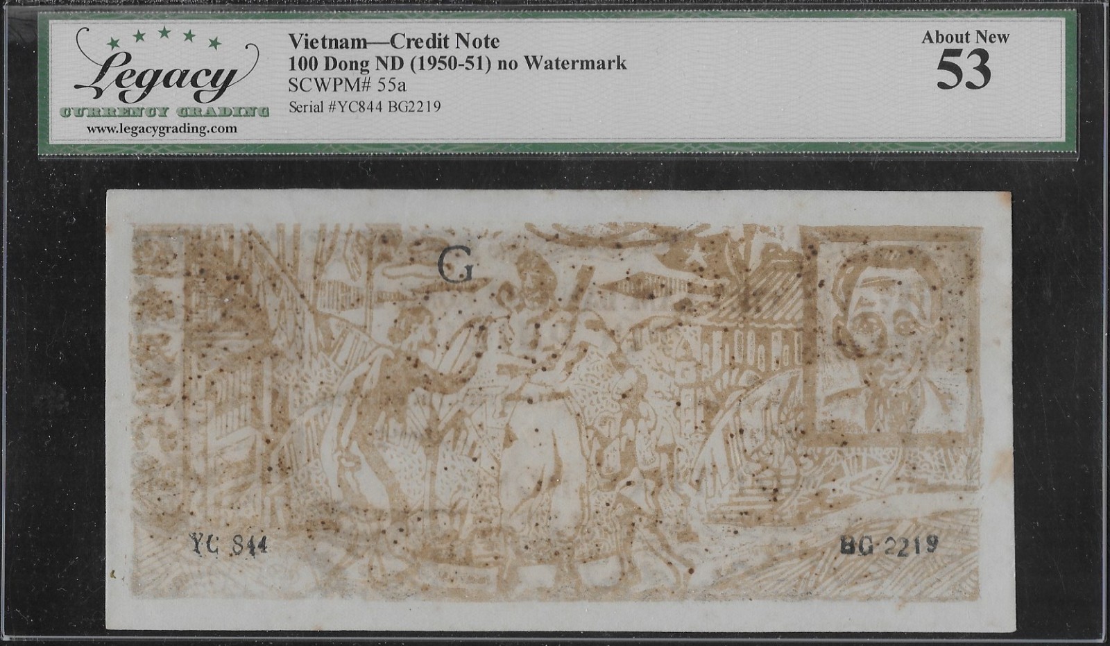 Vietnam P-55a 100 Dong 1950-51 Tin Phieu "Credit Note" LCG 53