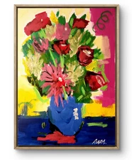 Original Art Loose Flowers14x11 Abstract Expressionist Original Painting Canvas