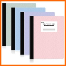 Composition Notebooks - Wide Ruled Paper, 4 Pack Composition Book, 9 3/4" x 7...