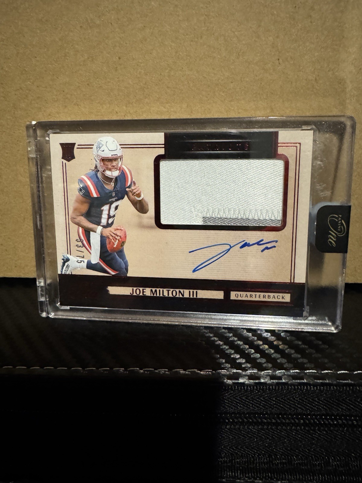 2024 Panini One Joe Milton III ON CARD Auto RPA #/75 Red Foil Patriots