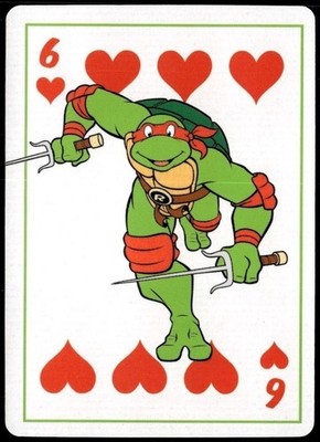 TMNT Raphael 6 Hearts Playing Card Raw