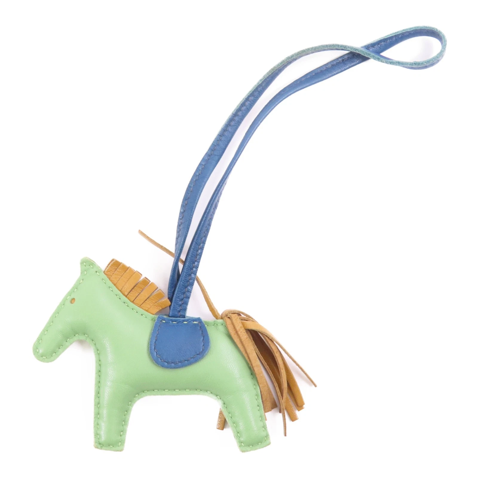 HERMÈS HERMES Rodeo PM Charm Milo Pelle Verde Marrone