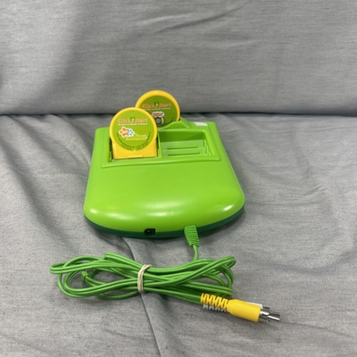 #ad LeapFrog Click Start My First Computer Console green w 2 games cartridges READ $30.00