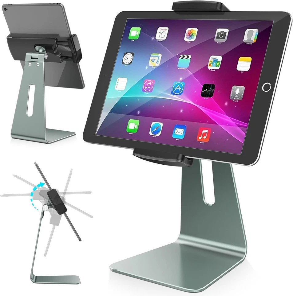 Elegant Aluminum Tablet Kiosk Stand - Adjustable for 7-15.6" Tablets in Gray - Image 3 of 4