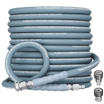 #ad 50ft Pressure Washer Hose 4800PSI 3 8quot; Power Washing Hose Steel Wire Braided... $96.15
