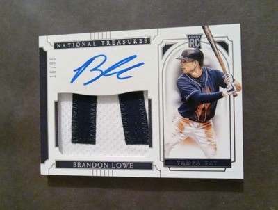 2019 National Treasures Brandon Lowe Autograph Patch RC /99