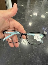Tiffany  Co. TF2204 Black Rectangular Full Rim Plastic Eyeglass Frames 52-16