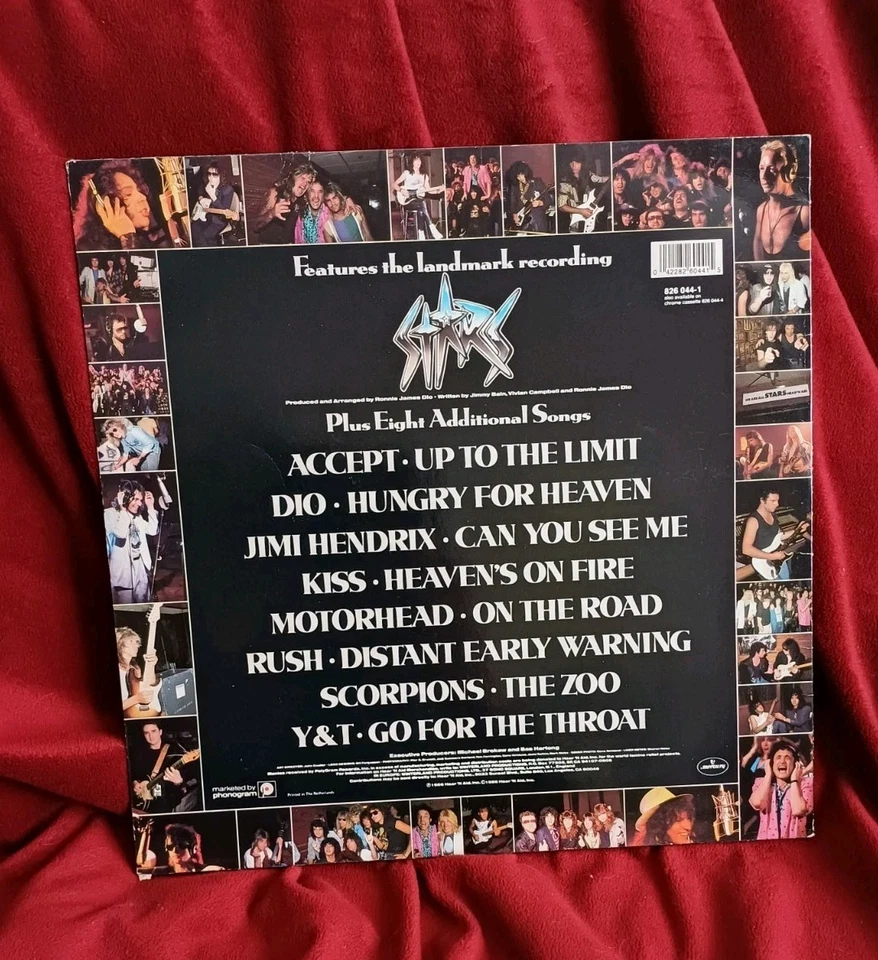 Hear'n Aid LP 1986 Compilation Mercury 826 044-1 Kiss Dio Rush Vintage TESTED  - Image 3 of 4