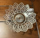 Vintage Clear Glass Serving Bowl in the Petal Pattern by Federal Glass 8.5in