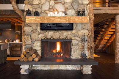 NEW Solid Wood Fireplace Mantle Shelf, Floating Hidden Concealment  Storage