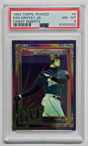 1994 Topps Traded Ken Griffey Jr #5 Finest Inserts PSA 8