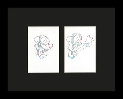 Mickey Mouse- Disney-2 Original Production Drawings Framed