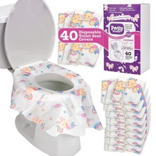 Toilet Seat Covers Disposable 40 pk, Unicorns - XL Waterproof Toilet Cover ...