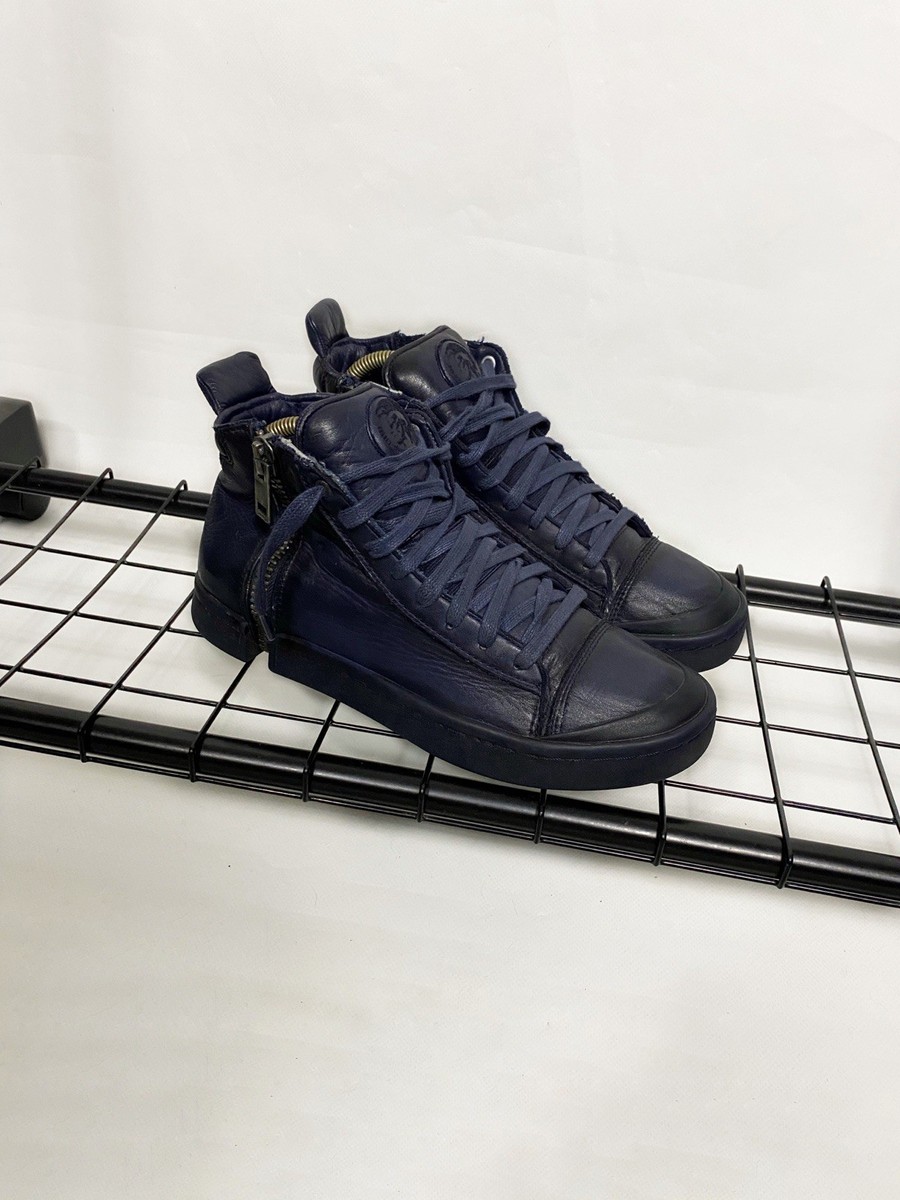 US Diesel Zip Round S-Nentish/High Cut Sneakers/Blue Size 41 Leather