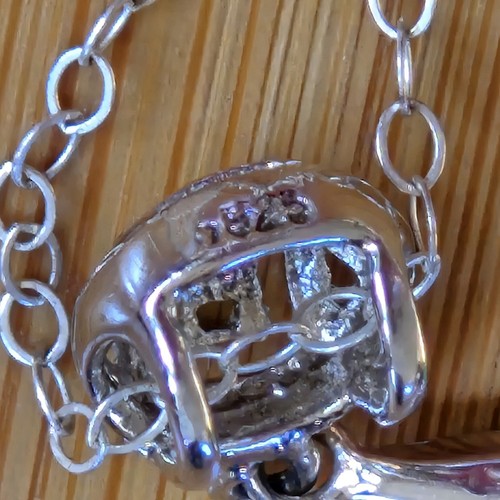 Ciondolo vintage in argento sterling giada goccia di pioggia con catena - Foto 10 di 10