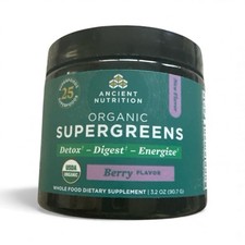 Ancient Nutrition Super Greens Powder, Organic Berry Flavor 12 Ser. Exp4/26