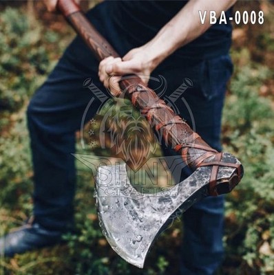 Two Handed Berserker Axe, Hand Forged Steel Axe, Norse Battle Axe